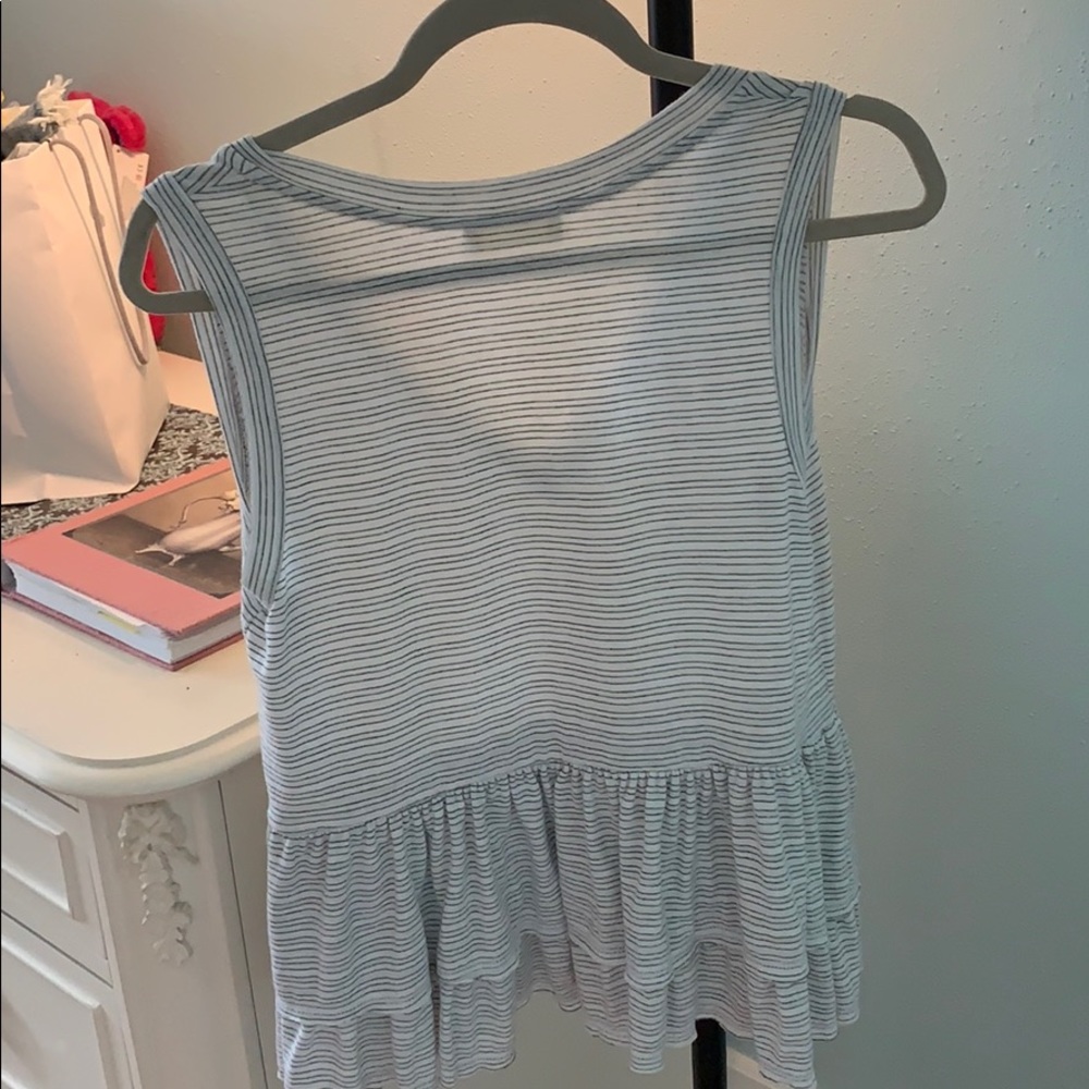 White/Grey Ruffled Tank - Picture 2 of 2